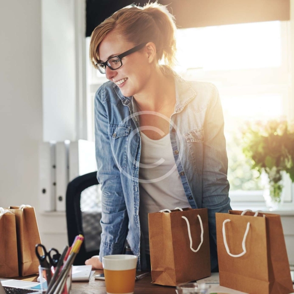 Woman with Packs - stock image