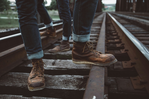 Hipster on the railway