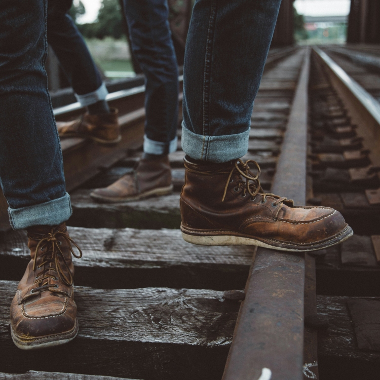 Hipster on the railway