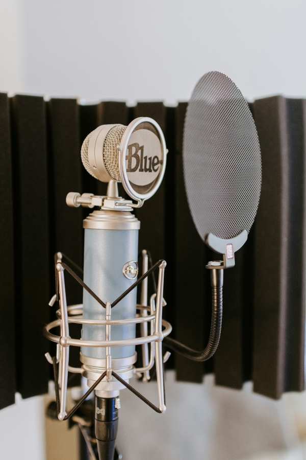 Silver microphone