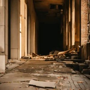 Graphite Pavilion Silhouettes by the River