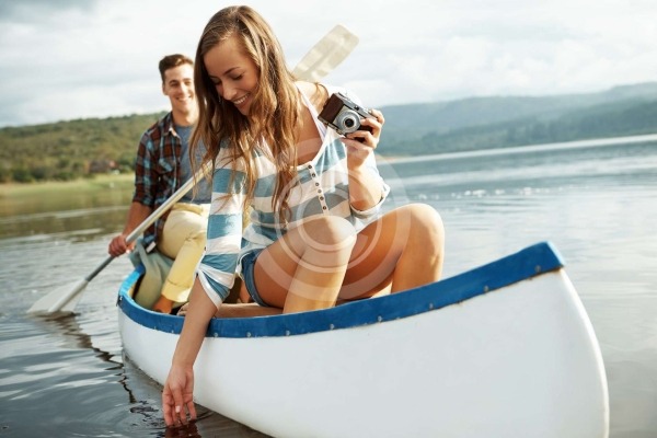 People in a Boat - stock image